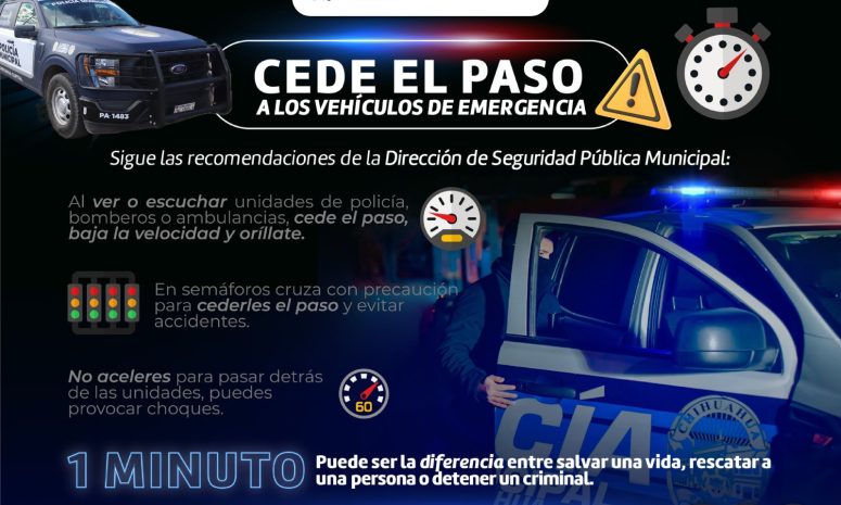 Explican la importancia de ceder el paso a vehículos de emergencia