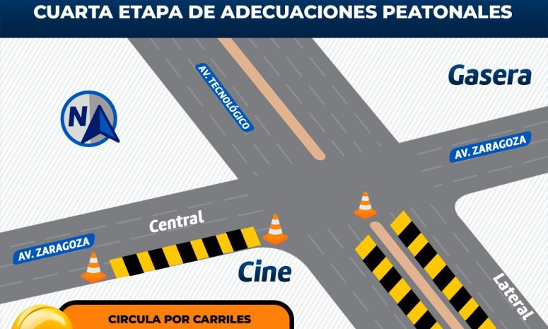 Anuncian reducción de carriles por obras en la Tecnológico