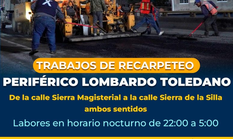 Trabajará Municipio en recarpeteo de tramo del periférico Toledano