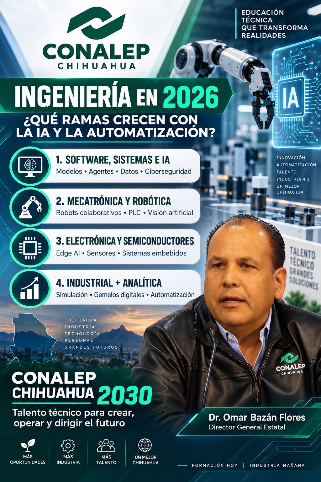 CONALEP Chihuahua 2030: formar el talento técnico que integrará la inteligencia artificial - Quadratín
