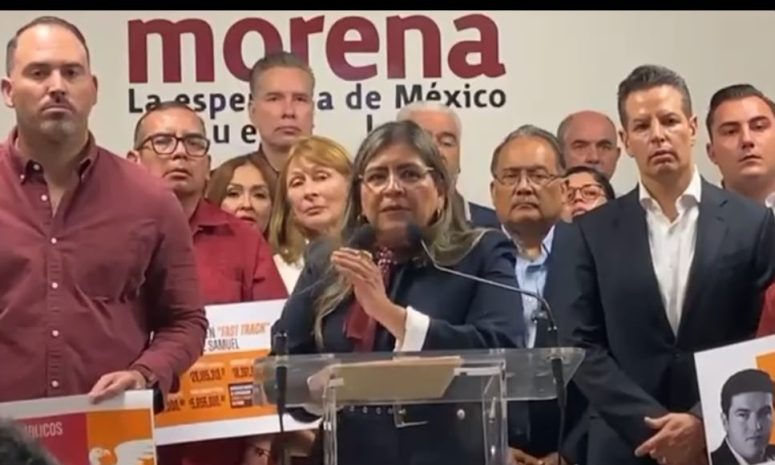 Aspirantes de Morena acompañan a Murat a presentar denuncia contra Samuel García