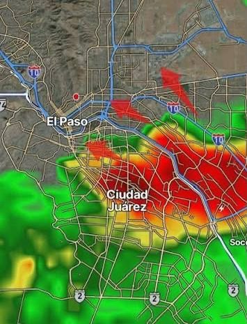 Alerta por lluvia fuerte en Ciudad Juárez y El Paso
