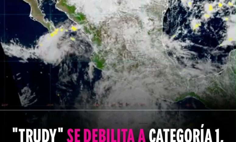 Huracán Trudy baja a categoría 1, pero mantiene amenaza de lluvias intensas en el Pacífico mexicano